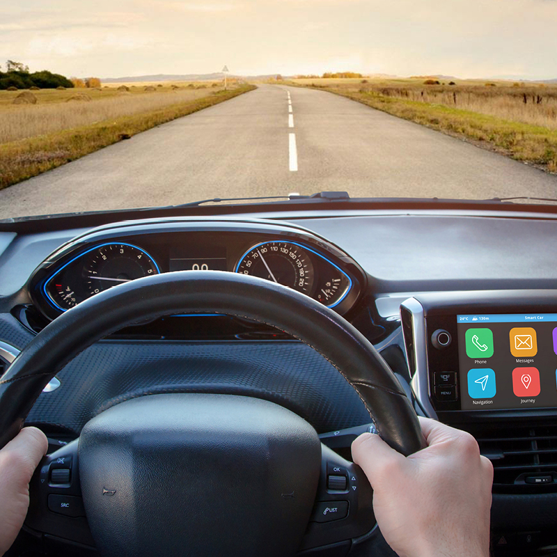 In de wagen zal je scherp zien in de verte en zal het dashboard ook scherp ogen.